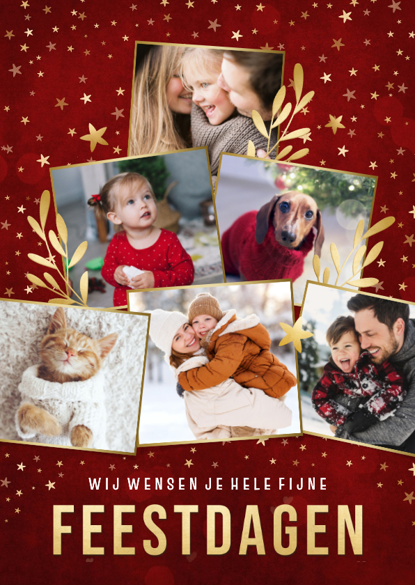 Kerstkaart met eigen foto's - collage in kerstboom vorm - Kerstkaarten Kerstkaarten - Kerstkaart met eigen foto's - collage in kerstboom vorm