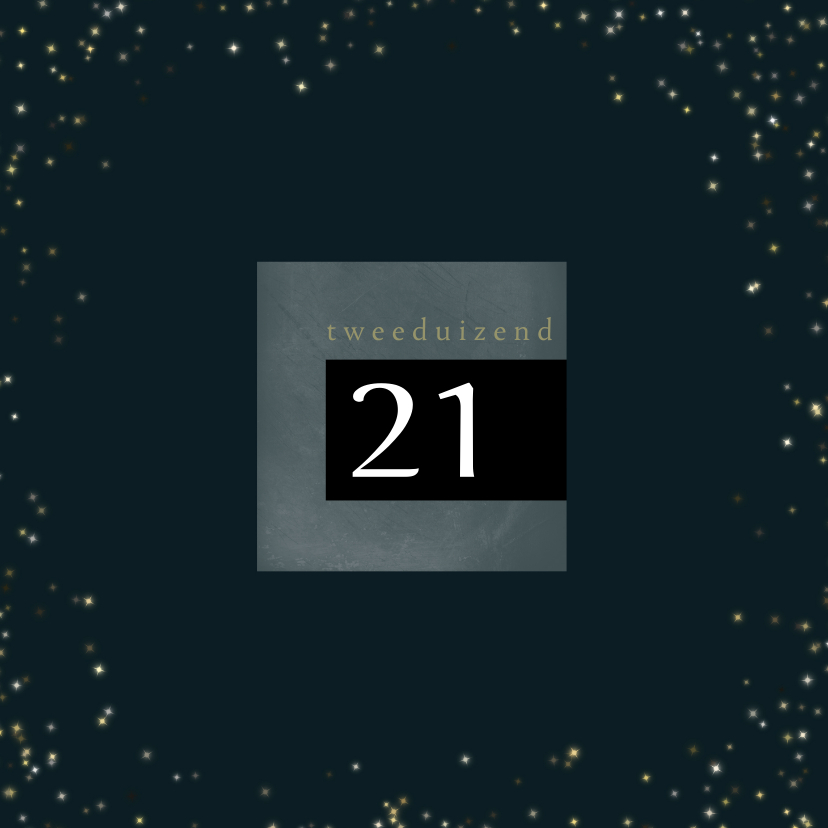 Kerstkaart met en sterretjes in goudlook 2020-2021 - Kerstkaarten Kerstkaarten - Kerstkaart met en sterretjes in goudlook 2020-2021