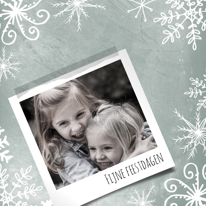 Kerstkaart met foto en ijskristallen - Kerstkaarten Kerstkaarten - Kerstkaart met foto en ijskristallen