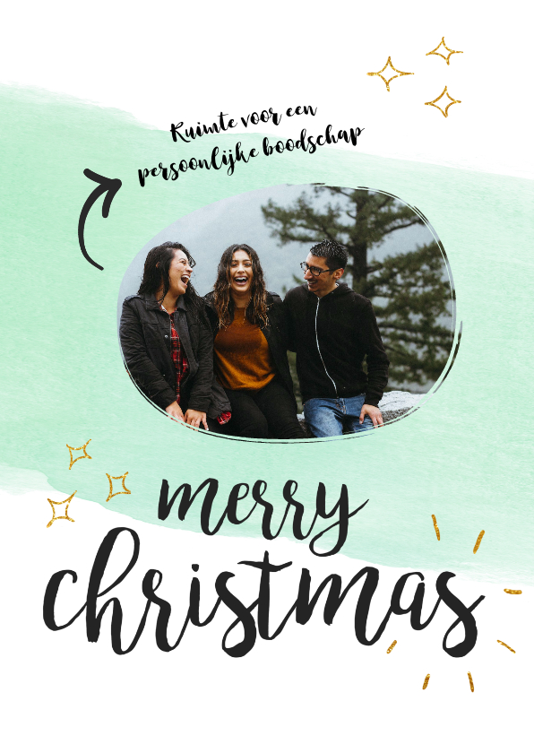 Kerstkaart met foto en persoonlijke boodschap - Kerstkaarten Kerstkaarten - Kerstkaart met foto en persoonlijke boodschap