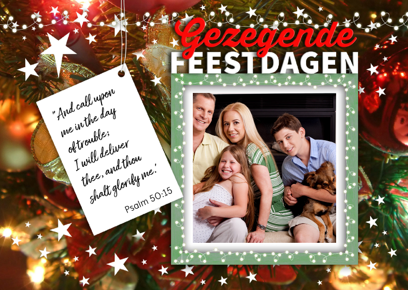 Kerstkaart met foto en psalm - Kerstkaarten Kerstkaarten - Kerstkaart met foto en psalm