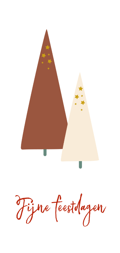 Kerstkaart met kerstbomen illustratie - Kerstkaarten Kerstkaarten - Kerstkaart met kerstbomen illustratie