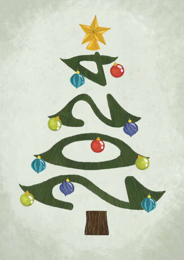 Kerstkaarten - Kerstkaart met kerstboom in 2024 kerstster kerstballen