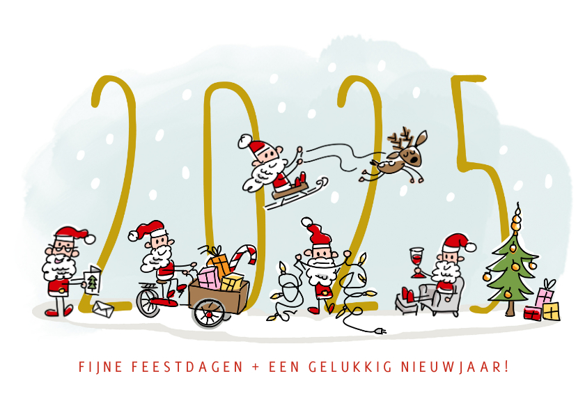 Kerstkaart met en 2025 Kaartje2go