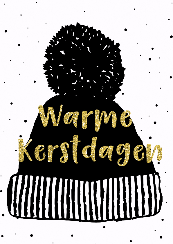 Kerstkaart met kerstmuts voor de koude feestdagen - Kerstkaarten Kerstkaarten - Kerstkaart met kerstmuts voor de koude feestdagen