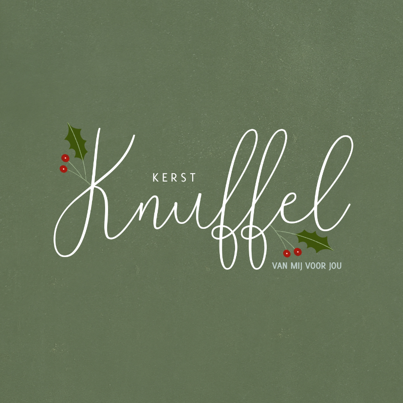 Kerstkaart met knuffel en dennentakjes - Kerstkaarten Kerstkaarten - Kerstkaart met knuffel en dennentakjes