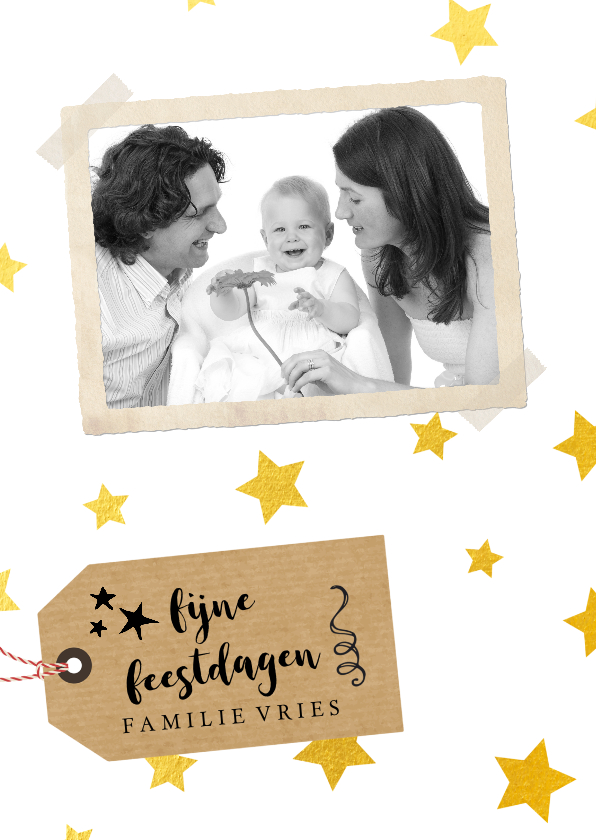 Kerstkaart met label en foto - Kerstkaarten Kerstkaarten - Kerstkaart met label en foto
