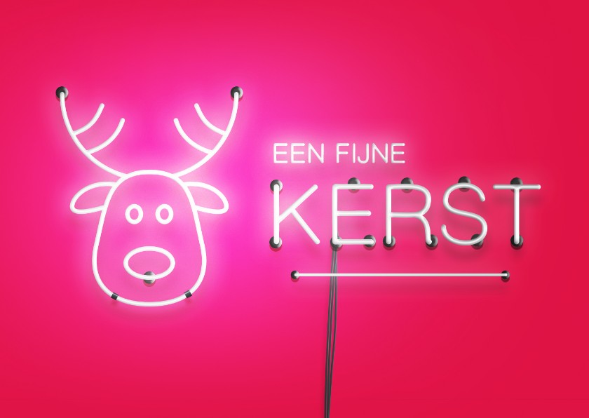 Kerstkaart met neon lampen - Kerstkaarten Kerstkaarten - Kerstkaart met neon lampen