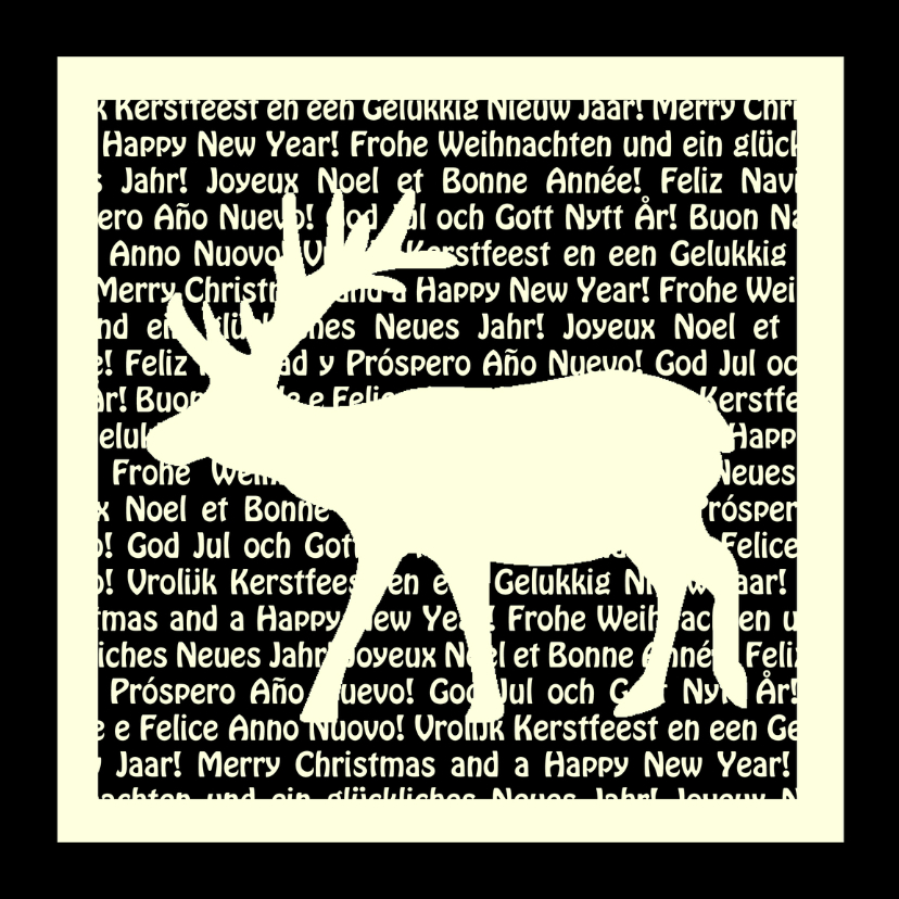 Kerstkaart met rendier en tekst - Kerstkaarten Kerstkaarten - Kerstkaart met rendier en tekst