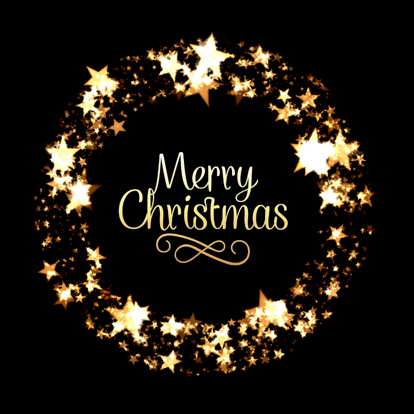 Kerstkaart met sterren krans - Kerstkaarten Kerstkaarten - Kerstkaart met sterren krans