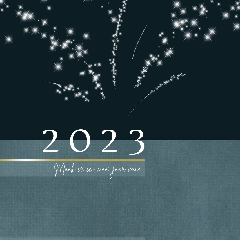 Kerstkaarten - Kerstkaart met sterretjes vuurwerk 2022-2023
