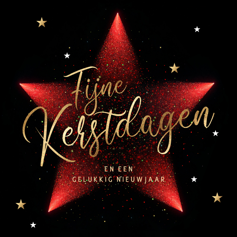 Kerstkaarten - Kerstkaart met stijlvolle rode kerstster