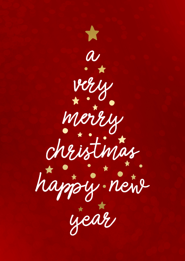 Kerstkaart met typografische kerstboom - Kerstkaarten Kerstkaarten - Kerstkaart met typografische kerstboom
