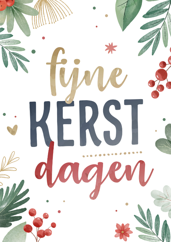 Kerstkaarten - Kerstkaart met waterverf tekst