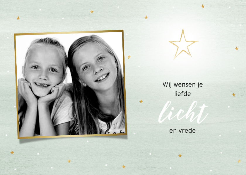 Kerstkaart mint ster met foto - Kerstkaarten Kerstkaarten - Kerstkaart mint ster met foto
