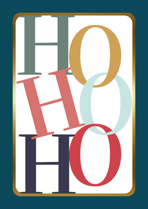 Kerstkaart - Modern - Hohoho - Kerstkaarten Kerstkaarten - Kerstkaart - Modern - Hohoho