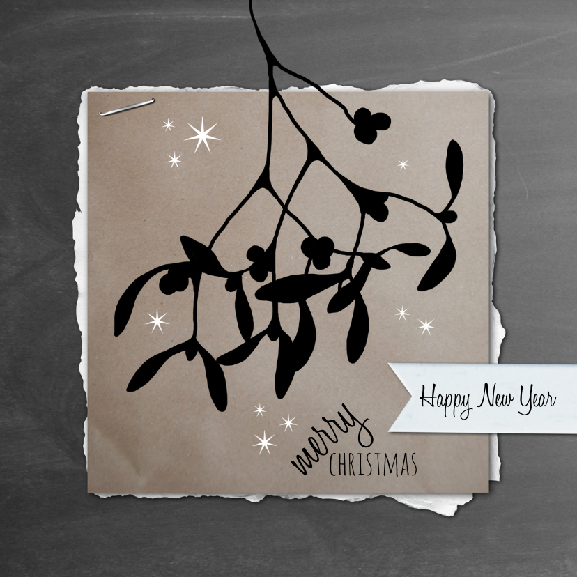 Kerstkaart modern mistletoe-IP - Kerstkaarten Kerstkaarten - Kerstkaart modern mistletoe-IP