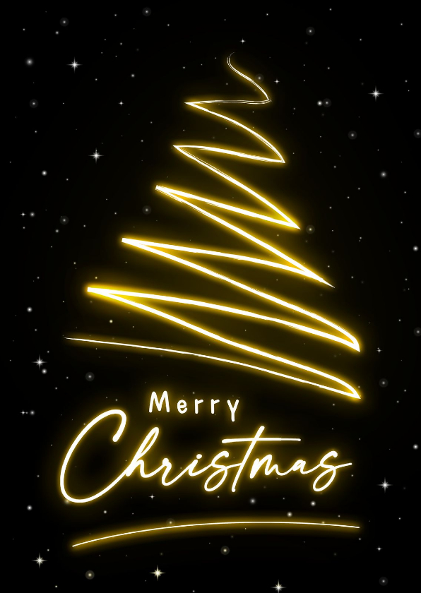Kerstkaart moderne kerstboom met glow effect - Kerstkaarten Kerstkaarten - Kerstkaart moderne kerstboom met glow effect