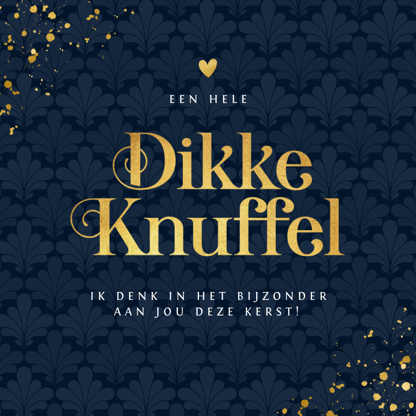 Kerstkaarten - Kerstkaart moeilijke kerst dikke knuffel liefde hartje goud