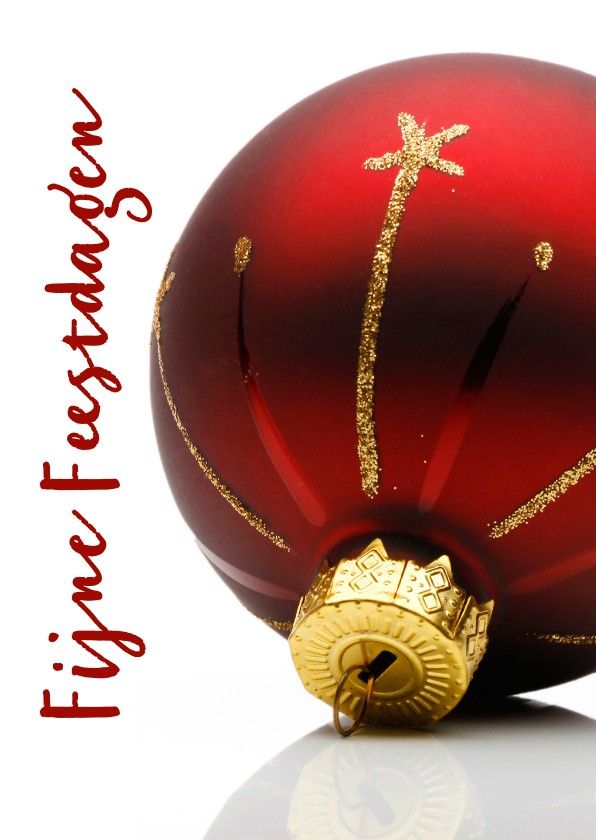 Kerstkaart stijlvol mooie rode kerstbal - Kerstkaarten Kerstkaarten - Kerstkaart stijlvol mooie rode kerstbal