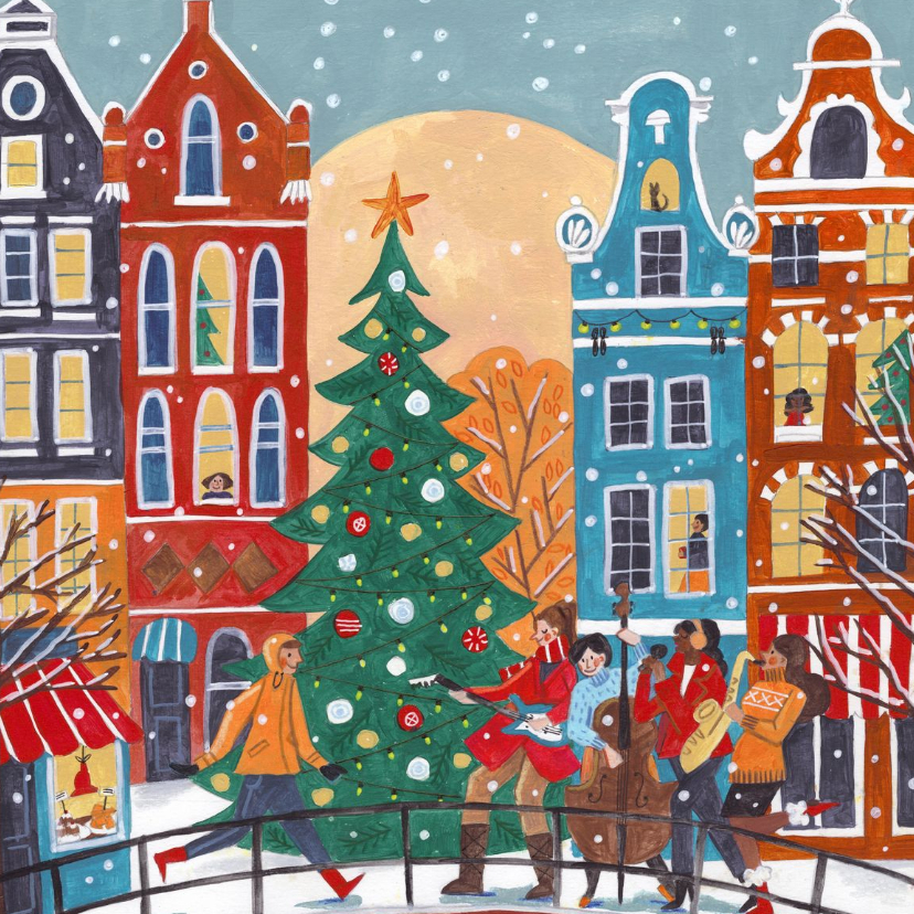 Kerstkaart muziek in de stad Amsterdam - Kerstkaarten Kerstkaarten - Kerstkaart muziek in de stad Amsterdam