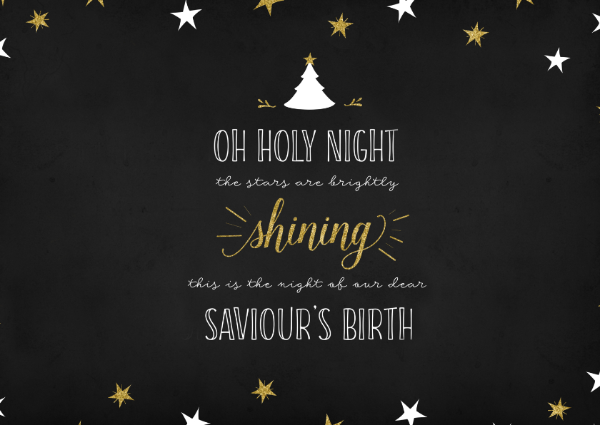 Kerstkaart Oh holy night lyrics - Kerstkaarten Kerstkaarten - Kerstkaart Oh holy night lyrics