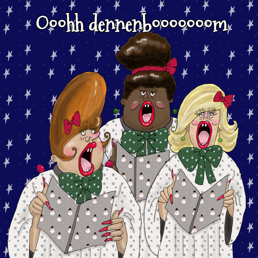 Kerstkaart Ooh dennenboom - Kerstkaarten Kerstkaarten - Kerstkaart Ooh dennenboom