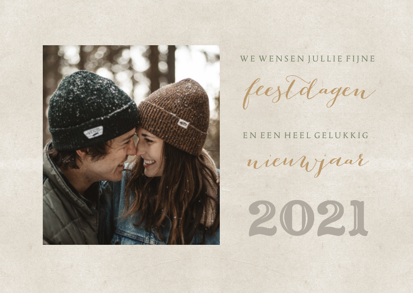 Kerstkaart oud papier foto typografie - Kerstkaarten Kerstkaarten - Kerstkaart oud papier foto typografie
