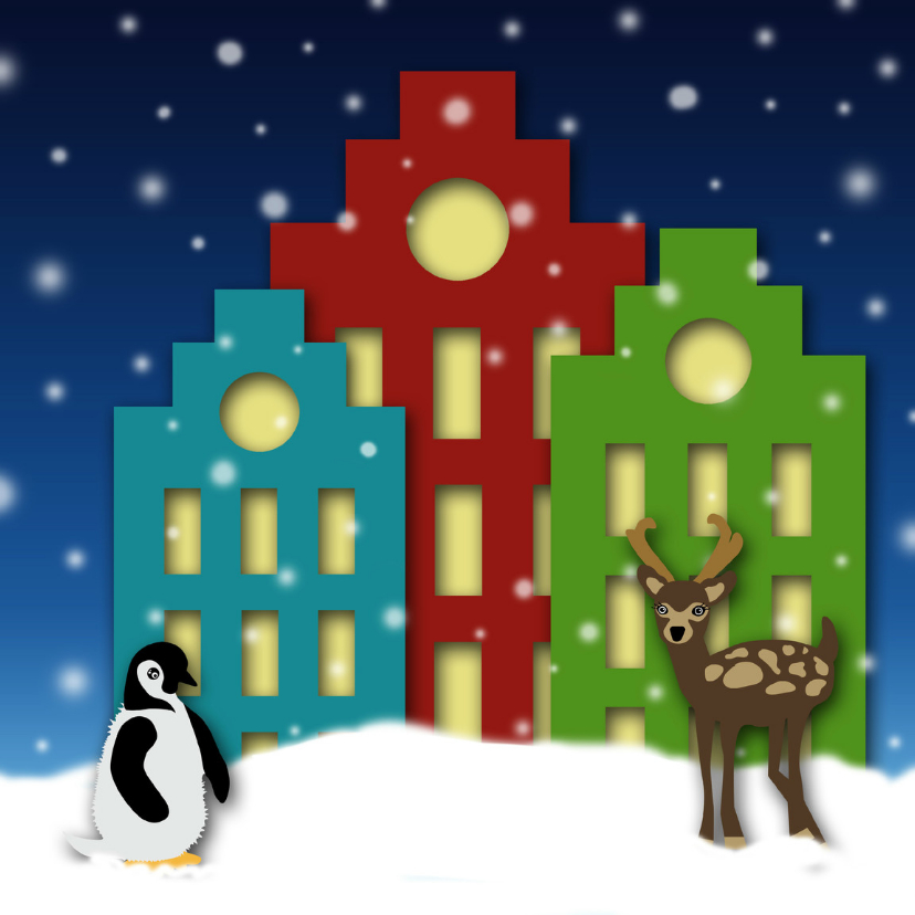 Kerstkaart pakhuizen nacht-HR - Kerstkaarten Kerstkaarten - Kerstkaart pakhuizen nacht-HR