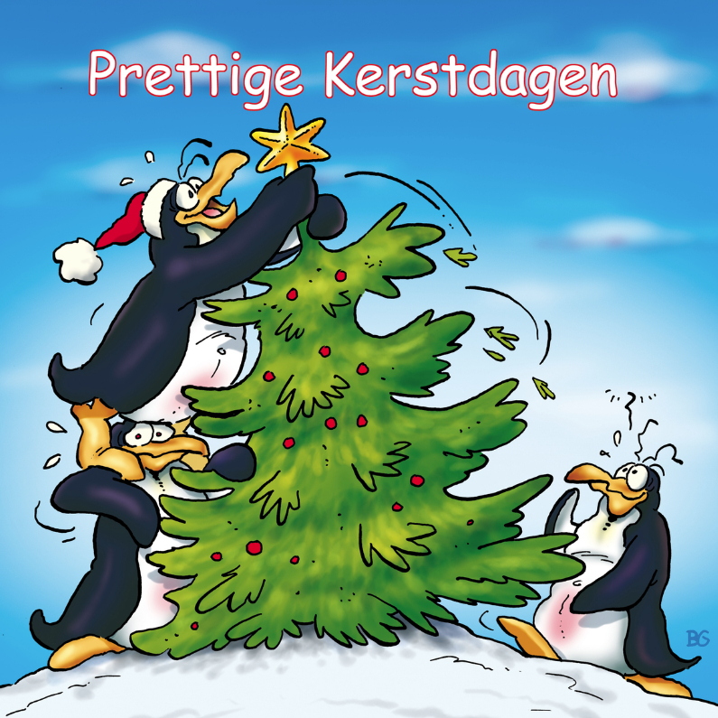 Kerstkaart Penguins Boom - RN - Kerstkaarten Kerstkaarten - Kerstkaart Penguins Boom - RN