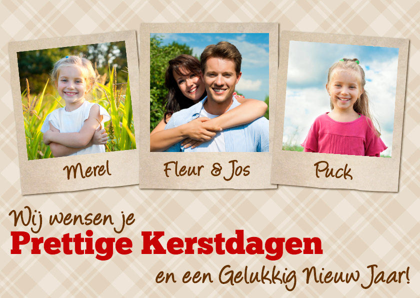 Kerstkaart polaroid eigen foto ruit - Kerstkaarten Kerstkaarten - Kerstkaart polaroid eigen foto ruit