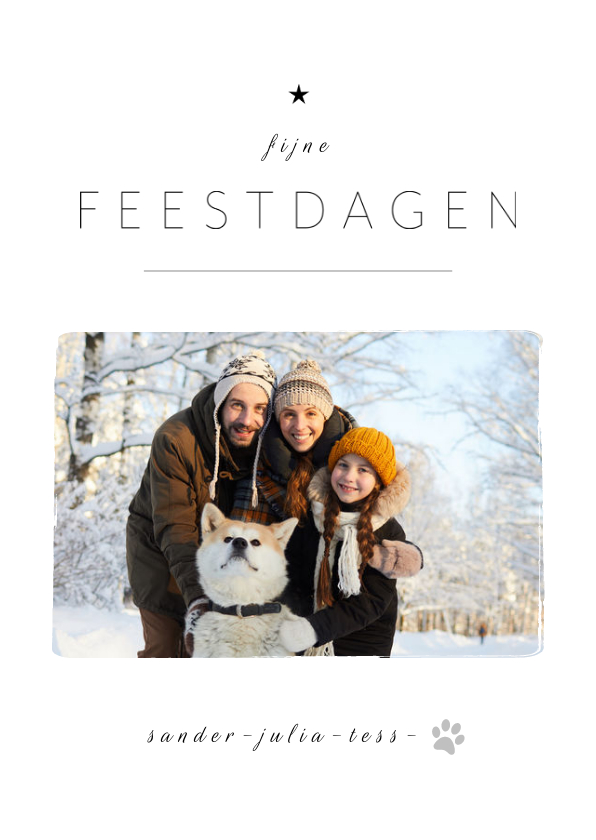 Kerstkaart puur zwart-wit met eigen foto - Kerstkaarten Kerstkaarten - Kerstkaart puur zwart-wit met eigen foto