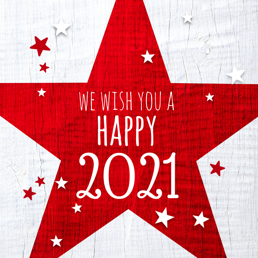 Kerstkaart rode ster 2021 - Kerstkaarten Kerstkaarten - Kerstkaart rode ster 2021