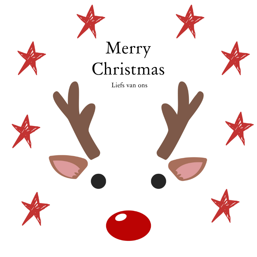 Kerstkaart rode sterren GHZ - Kerstkaarten Kerstkaarten - Kerstkaart rode sterren GHZ