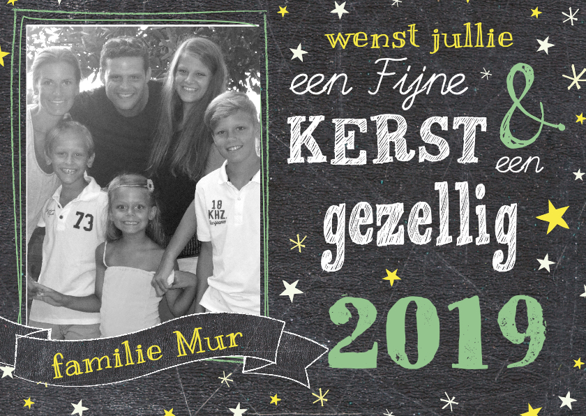 Kerstkaart Schoolbord foto-BF - Kerstkaarten Kerstkaarten - Kerstkaart Schoolbord foto-BF