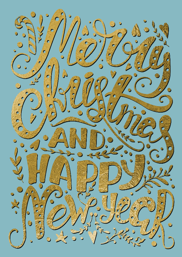 Kerstkaart sierlijke handlettering - LO - Kerstkaarten Kerstkaarten - Kerstkaart sierlijke handlettering - LO
