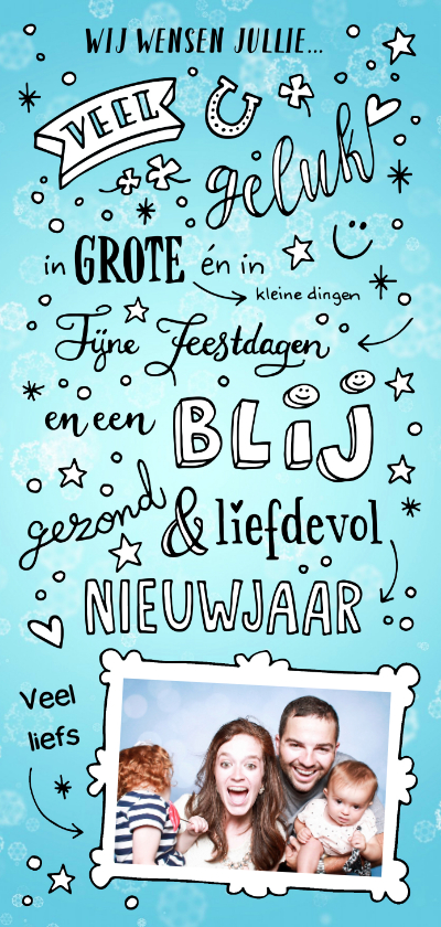 Kerstkaart sneeuw handgeletterd - Kerstkaarten Kerstkaarten - Kerstkaart sneeuw handgeletterd