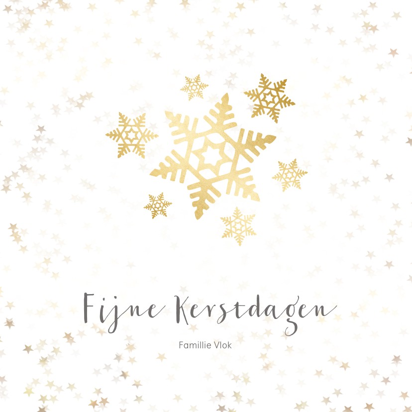 Kerstkaart sneeuwvlok - een gouden kerst - Kerstkaarten Kerstkaarten - Kerstkaart sneeuwvlok - een gouden kerst
