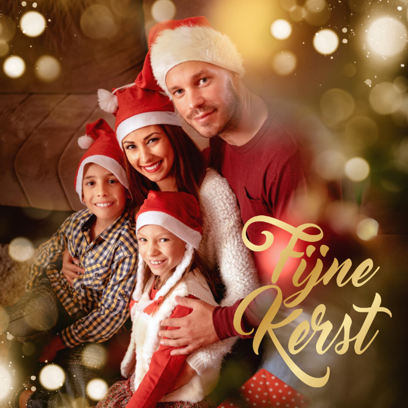 Kerstkaarten - Kerstkaart sprankelend fotokaart licht bokeh rood