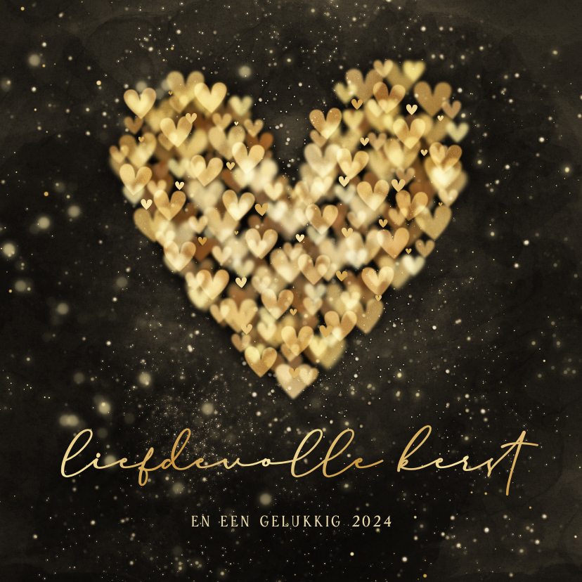 Kerstkaarten - Kerstkaart sprankelend hart liefdevolle kerst