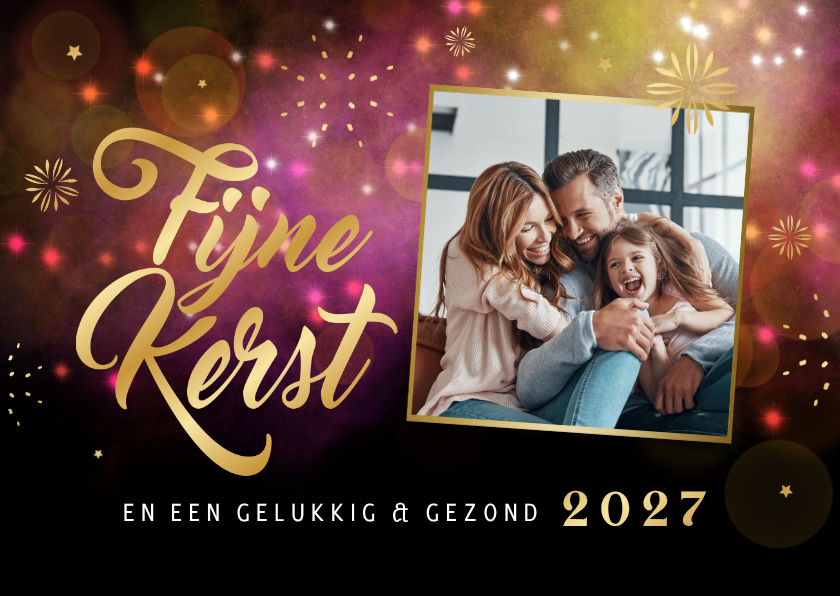 Kerstkaart sprankelend lichtjes fijne kerst vuurwerk foto - Kerstkaarten Kerstkaarten - Kerstkaart sprankelend lichtjes fijne kerst vuurwerk foto