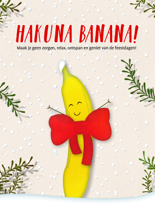 Kerstkaarten - Kerstkaart staand Hakuna Banana!
