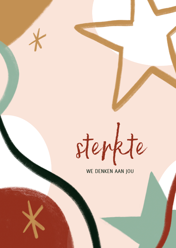 Kerstkaart Sterkte abstract met sterren - Kerstkaarten Kerstkaarten - Kerstkaart Sterkte abstract met sterren