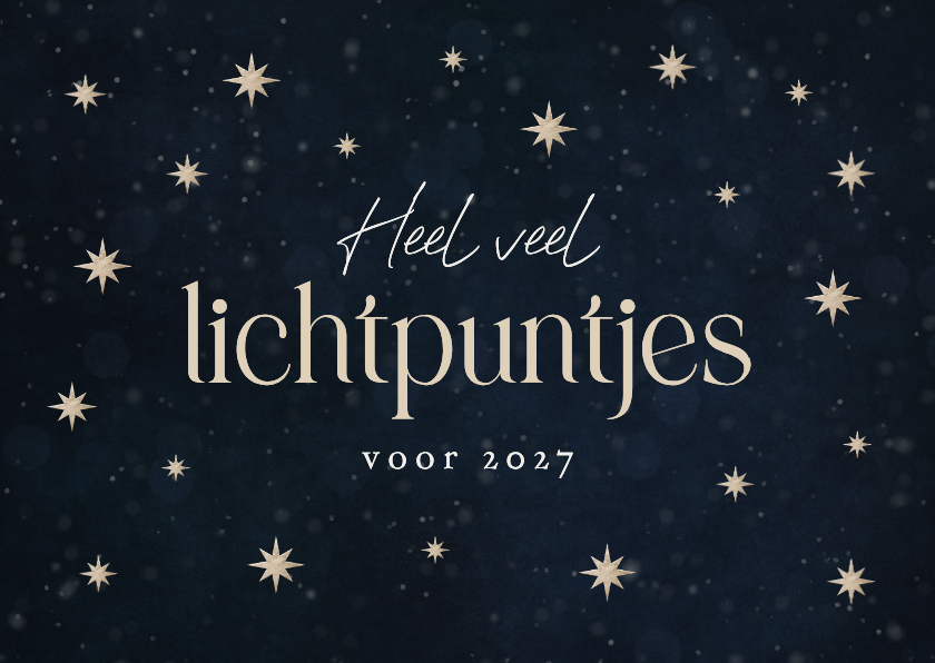 Kerstkaarten - Kerstkaart sterren lichtpuntjes voor 2027 fijne feestdagen