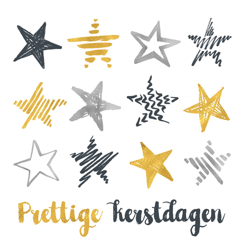 Kerstkaart sterren op rij - Kerstkaarten Kerstkaarten - Kerstkaart sterren op rij