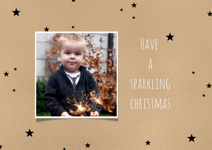 Kerstkaart sterren sparkling -BC - Kerstkaarten Kerstkaarten - Kerstkaart sterren sparkling -BC