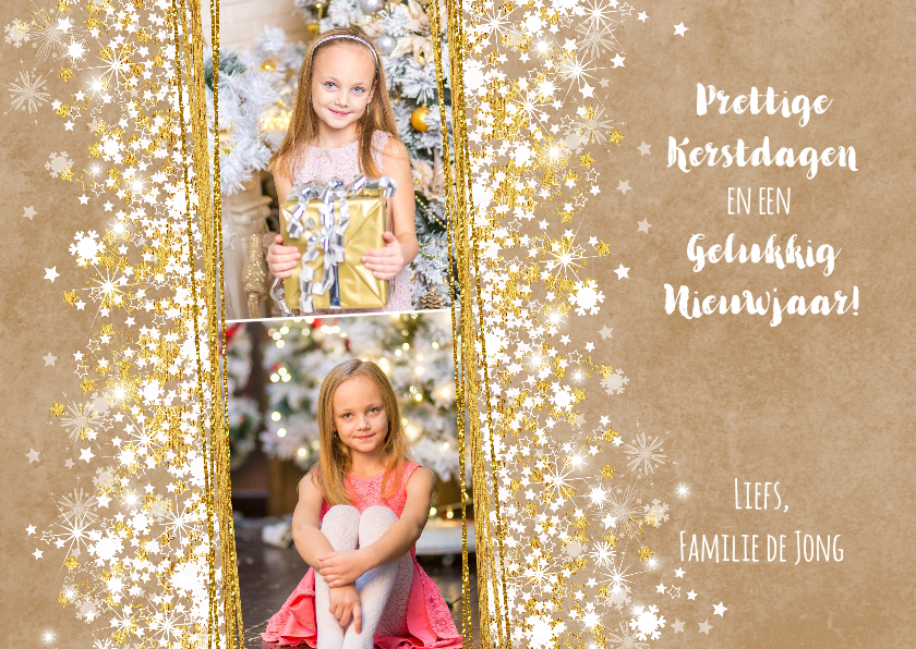 Kerstkaart stijlvol foto kraft romantisch - Kerstkaarten Kerstkaarten - Kerstkaart stijlvol foto kraft romantisch