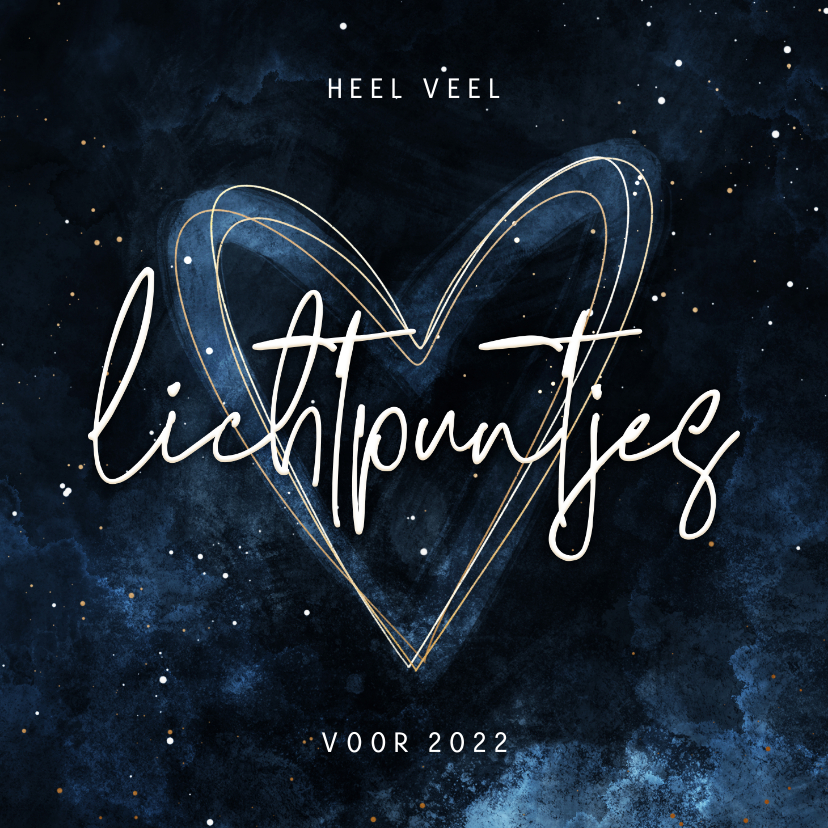 Kerstkaart stijlvol heel veel lichtpuntjes voor 2022 - Kerstkaarten Kerstkaarten - Kerstkaart stijlvol heel veel lichtpuntjes voor 2022