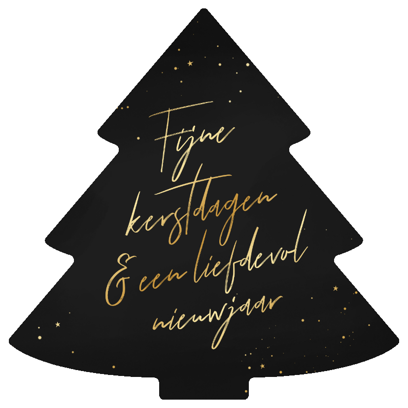 Kerstkaart stijlvol kerstboomvorm sierlijke tekst liefdevol - Kerstkaarten Kerstkaarten - Kerstkaart stijlvol kerstboomvorm sierlijke tekst liefdevol