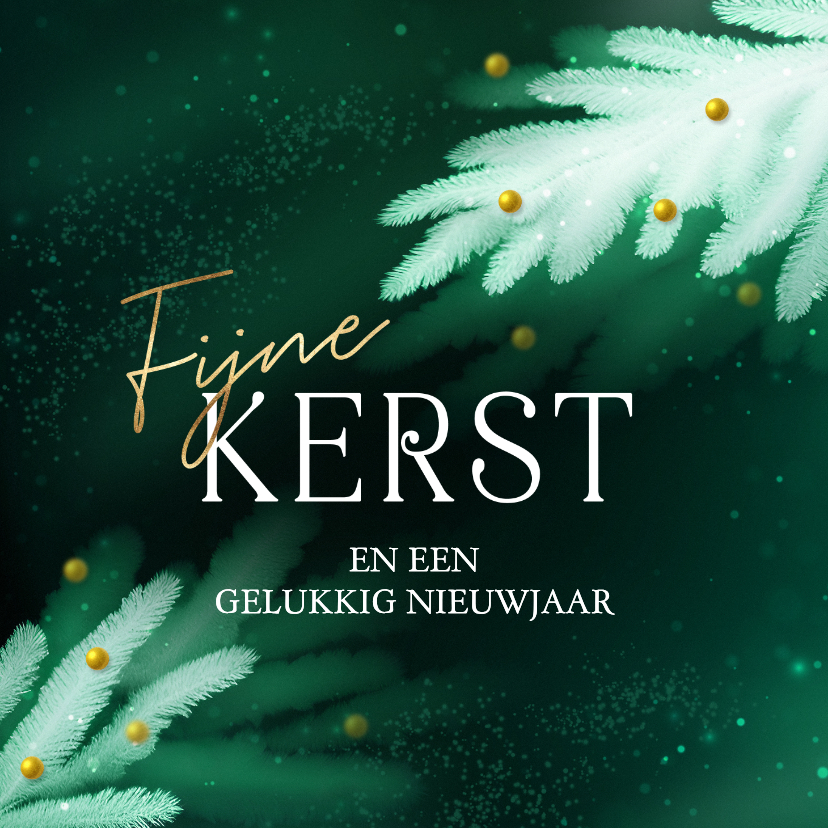 Kerstkaart stijlvolle kersttakken kerstsfeer - Kerstkaarten Kerstkaarten - Kerstkaart stijlvolle kersttakken kerstsfeer